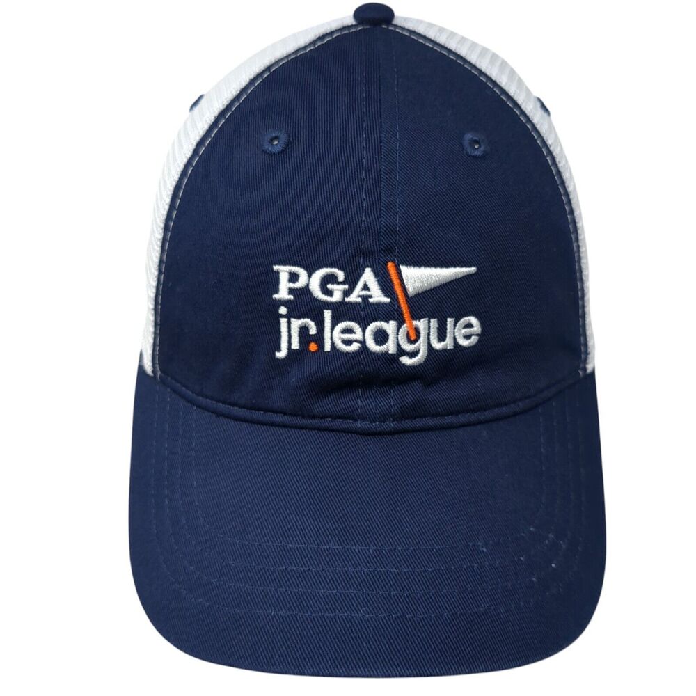 PGA Jr. League Snapback Trucker Hat Blue OS Adjustable Embroidered Mesh Back